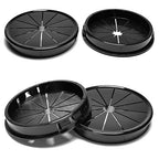 4 Pcs Cable Grommet, Snap Bushing 2-9/16" (65 mm) Mounting Diameter, Flexible Petal-Shaped Buckle Round Nylon Desk Grommet for Wires Through Countertop Cord Organizer and Protection, Black