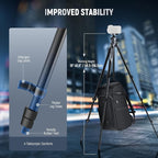 NEEWER LITETRIP LT07 61" Aluminum Travel Tripod Stand for Camera with Pan Tilt Low Profile Ball Head, Arca QR Plate Compatible with Peak Design Tripod Plate V3, Dual Center Axis, Max Load 22lb