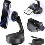 MOTA Tripod Stand Only for iPhone, 2 Axis Foldable iPhone Gimbal Stabilizer for Video Recording Megnetic Holder for Desk, 360 Degree Auto Face Tracking Cell Phone Tripod for Video and Facetime