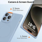 Designed for iPhone 15 Pro Max Case Compatible with Magsafe Cover Camera Lens Protector Military Grade Protection Shockproof Soft TPU Slim Magnetic Phone Case for iPhone 15 Pro Max Blue