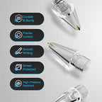 Chrome Metal Tips for Apple Pencil Pro/1st/2nd & USB-C, 2 Pack Durable Pencil Tip Replacement, Precise Control Stylus Tip, Real Pen Feel for Drawing & Note-Taking, iPad Pencil Nibs Accessory