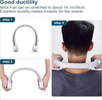 CIVPOWER Neck Fan: Portable Personal Neck Cooling Rechargeable Bladeless Fan - Hands Free 3 Speed 4000 mAh Battery USB Operated Wearable Headphone Design - for Men Women Outdoor Indoor (White)