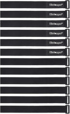 12 Pack 1 x 18 Inches Hook and Loop Reusable Fastening Cable Tie Down Straps by Wisdompro - Reusable, Durable Functional Cinch Strap to Keep Your Home, Office, Workspace from Tangled Messes of Cords