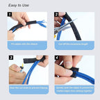 CrocSee 25ft - 1.25 inch Braided Cable Management Sleeve Cord Protector - Self-Wrapping Split Wire Loom for TV/Computer/Home Theater/Engine Bay - Black