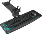 EUREKA ERGONOMIC Height Adjustable Mouse & Keyboard Tray Under Desk, 28x10'' Large Slide Out Swivel Tilt Computer Keyboard Drawer with Mouse Pad for Gaming Home Office Desk, Dual Mount