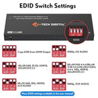 8K HDMI Switch 4 in 1 Out, 8K@60Hz 4K@120Hz 1080P@240Hz with Audio Extraction, HDMI to Optical & Analog 3.5mm, HDR HDCP2.3 EDID Control (JTECH-8KSW41AE)
