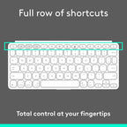 Logitech Keys-to-GO 2 Portable Wireless iPad Keyboard with Built-in Cover, Slim and Compact Bluetooth Keyboard for iPad, iPhone, Mac, and Apple TV, Easily Switch with Devices - Pale Grey
