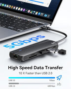 Selore Docking Station for MacBook Pro Air Windows,10 in 1 Dual HDMI Adapter for Mac Pro Air,USB C Hub for MacBook Docking Station Dual Monitor with 2 HDMI,Ethernet,PD,USB C,2 USB A,SD/TF for M1 M2