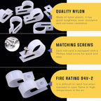 Swpeet 120 Pack White 3/4 Inch Nylon Plastic R-Type Cable Clips Clamp Kit, Nylon Screw Mounting Cord Fastener Clips with 120 Pack Screws for Wire Management (3/4 Inch, White)