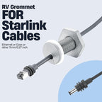 RV Cable Passthrough for Starlink mini, RV Cable Grommet Compatible with Starlink, Ethernet, Coax, Water-Resistant and Anti-Drop RV Cable Routing(Gray)
