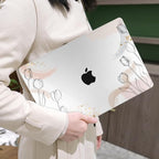 MEEgoodo Case for MacBook Air M4/M3/M2 13.6 inch 2025 2024 2022, Fit Model A3240 A3113 A2681, Compatible with MacBook Air 13 inch,Laptop Hard Shell Case with Keyboard Cover,Engraving Hand Drawn Floral