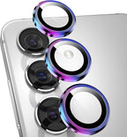 YWXTW Camera Lens Protector for Samsung Galaxy S24 Plus Accessories, 9H Tempered Glass Metal Individual Ring Camera Cover Screen Protector for S24 Plus, Case Friendly, Anti Scratch (Multi-Coloured)