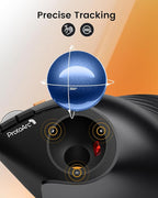 ProtoArc Vertical Wireless Trackball Mouse, EM05 NL Bluetooth Ergonomic Rollerball Mouse Rechargeable Computer Laptop Thumb Mice, 3 Device Connection, Compatible with iPad, Mac, Windows, PC-Blue