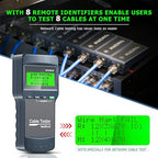 RJ45 Network Cable Tester, VXSCAN 8 Remote Units Network LAN Length Ethernet Cable Tester Kits for Cat5/CAT5e/CAT6/CAT6e - Locate The Breakage Point Length Measurement & Continuity Checking