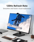 KTC 27 Inch Computer Monitor - QHD (2560 x 1440) Display, Up to 120Hz Monitor, IPS Panel, 123% sRGB, HDMI 2.0 x 2 & DP 1.4 x1, Adaptive Sync, Eye-Friendly Screen PC Monitors for Work Gaming, H27D9