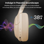 TOZO HT2 Hybrid Active Noise Cancelling Headphones, Wireless Over Ear Bluetooth Headset, 60H Playtime, Hi-Res Audio Custom EQ via App Deep Bass Comfort Fit Ear Cups, for Home Office Travel Khaki