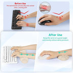 Cloud Wrist Rest Keyboard, Cloud Keyboard Wrist Pad Set with PU Leather Memory Foam, Cute Arm Rest for Palm Support, PC/Gaming Desk Accessories/Office Setup/Computer Hand Cushion - Beige