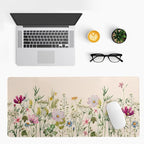 Flower Gaming Mouse Pad Large Mouse Pad for Keyboard and Mousepad Desk Mat with 3mm Non-Slip Base and Stitched Edge for Gaming and Office Computer Mat Protector Mat 31.5x11.8 Inch