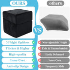ROYALAY Adjustabl Foot Rest Under Desk for Office, High-Density Foam Foot Rest with 3 Adjustable Heights, Ergonomic Footrest with Washable Cover for Home, Airplane, Travel(16 * 14.5 * 17in, Black)
