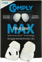 Comply TrueGrip MAX | Premium Memory Foam Replacement Earbud Tips for Apple AirPods Pro 1 & 2 | Long Lasting Comfort, Extreme Durability, Secure Fit, Superior Noise Isolation| White (Large) (1 Pair)