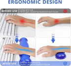 Gel Keyboard and Mouse Wrist Rest, Cute Wrist Support and Arm Support Keyboard Rest for Keyboard and Mouse Typing Pain Relief，Suitable for Office/Computer/Laptop/Gaming (Transparent Blue Set)