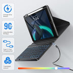 OYEEICE Keyboard Case for iPad 9th Generation- Detachable Wireless Backlit Keyboard, Upgraded Magnetic Cover with Pencil Holder for iPad 9th/8th/7th Gen 10.2 inch, iPad Pro 10.5" & iPad Air 3rd- Black