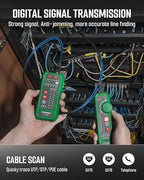 TESMEN TLP-900AR Network Cable Tester, RJ11 RJ45, for CAT5/6/POE/STP, Multi-function Cable Tracer with Pairing, Continuity, QC&NCV, Suitable for Ethernet, Telephone, Wire maintenance and sorting-Green