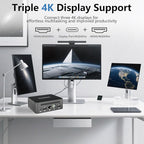 Mini Desktop Computer, Intel Core i5-12450H (Up to 4.40GHz), 16GB DDR4 RAM, 512GB M.2 SSD, Mini PC Supports Triple 4K Display, USB 3.2, Wi-Fi 6, BT 5.2, RJ45 2.5G