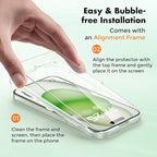 UNBREAKcable 3-Pack Screen Protector for iPhone 15 Plus, Double Shatterproof Tempered Glass [Easy Installation Frame] [9H Hardness] [99.99% HD Clear] [Case Friendly] for iPhone 6.7 inch