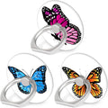 Bonoma Finger Ring Stand, 3 Pack Butterfly 360 Degree Rotation Phone Ring Stand Grip Holder Compatible with Smartphones and Tablets