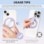 Magnetic Silicone Ring Grip Phone Holder, Loop Grip Phone Holder,Magnetic Phone Loop,Magsafe Phone Grip,Compatible with Magsafe for iPhone 16/15/14/13/12 Series (Purple Sparkle)
