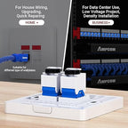 AMPCOM CAT6 RJ45 Keystone Jack - Reusable UTP Ethernet Wall Jack with Adjustable Ratchet Lock Design, No Tool and Zip Tie Required - 50u Gold Plated - Blue (12-Pack)
