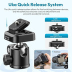 ULANZI TT53 Camera Tripod, 70.8” Travel Tripod for DSLR/Phone, Heavy Duty Fold Portable Stand with 360° Ball Head UKA Quick Release Plate, Lightweight Compact for Photography Vlogging Video Shooting