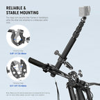 NEEWER Motorcycle Camera Mount Kit, Bicycle Handlebar Invisible Selfie Stick with Dual Ball Heads, Super Clamps, Action Camera Adapter Compatible with GoPro Insta360 DJI AKASO Action Cameras, GP-30