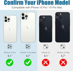 AGVEE 3+3 6 Pack for iPhone 15 Pro 6.1" / 15 Pro Max 6.7" Camera Lens Cover Protector, Bling Diamond & Bling Glitter Metal Ring 9H Tempered HD Glass Camera Cover Protector Film, Bling-Natural