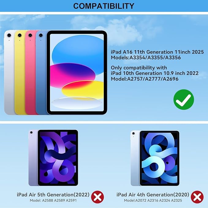 for iPad 11th (A16) & 10th Generation Case with Keyboard – Magic-Style Magnetic – Floating Cantilever Stand - Multi-Touch Trackpad Keyboard Case for iPad 11 inch 2025&10th Gen 10.9 inch (Rose Red)