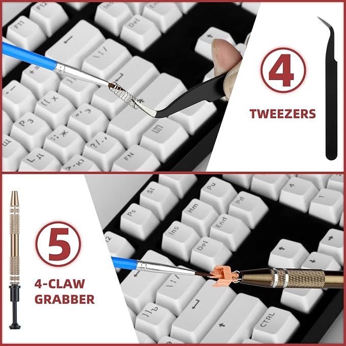RUNJRX Keyboard Lube Kit with Switch Opener Tweezers for Custom Keyboard, Keyboard Lube Tools