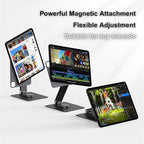 Magnetic iPad Pro M4 11-inch Stand with Wireless Charging 18W, 360° Rotating Aluminum Tablet Holder for iPad Pro M4 11-inch, Adjustable Desk Mount Series (M4-11inch)