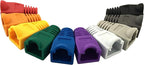 Accessbuy 100 Pack RJ45 CAT6 CAT6E CAT5 CAT5E Ethernet Network Cable Strain Relief Boots Cable Connector Plug Cover Mixed Color for Laptop