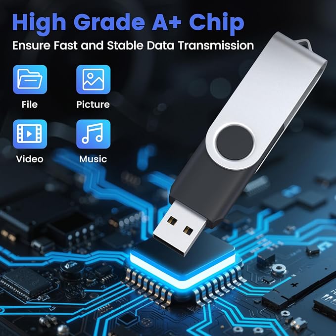 ABLAZE 2GB USB Flash Drive 100 Pack, USB 2.0 Thumb Drives Bulk Memory Sticks Pendrives 100PCS (Black)