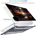MEEgoodo for MacBook Air 13.3 inch Case 2021 2020 2019 2018 A2337 M1 A2179 A1932, Laptop Shell for MacBook Air M1 with Keyboard Webcam Cover & Trackpad Film & Type C Adapter,Fantasy Night Landscape
