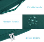 MOSISO 360 Protective Laptop Case 13.3 inch, 13-13.3 inch Laptop Sleeve Compatible with MacBook Air/Pro 13 / Pro 14, HP Dell ASUS Lenovo, Side Open Bag with 2 Raised&1 Flapover Pockets, Teal Green