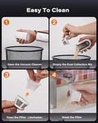 A2C Handheld Vacuum Cordless with 19000Pa Strong Suction, Mini Car Vacuum Cleaner with HEPA Filter, 2 Suction Modes, Multi-Nozzles, Portable Vacuum Cleaner for Home, Car, Office, Keyboards