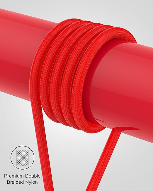 Magnetic Charging Cable 3A Fast Charging (4-Pack, 3.3/3.3/6.6/6.6 ft) 3 in 1 Magnetic Phone Charger, 480Mbps Data Transfer, USB A to Type C Charger Cable USB-C/Iproduct Micro USB Device (Deep Red)