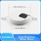 Desk Grommet 1-1/2" (38 mm), Desk Cord Hole Cover, Cable Grommet ABS Plastic, Desk Hole Grommet for Office and Home Table Cable, Detachable Cable Cord Organizer (White 4 Pcs)