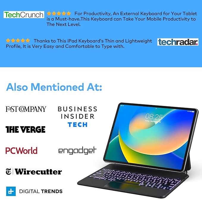 Keyboard Case for iPad Air 11-inch (M3 2025 / M2 2024) & iPad Pro 11 inch(1st/2nd/3rd/4th Generation) – Magic-Style Magnetic Keyboard Case with Multi-Touch Trackpad for 10.9” iPad Air 4th/5th Gen.