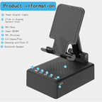 Birthday Gifts for Men,Cell Phone Stand with Wireless Bluetooth Speaker and Antislip Base HD Surround Sound for Home and Outdoors with Bluetooth Speaker for Desk Compatible with iPhone (Black)