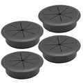 Desk Grommet 2-3/8" (60 mm), Desk Hole Cover for Cables Black, Cable Grommet ABS Plastic, Desk Hole Grommet for Office and Home Table Cable, Detachable & Flexible Cable Cord Organizer-4 Pcs