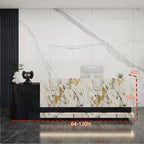 Front Desk Reception Counter - Lockable Storage & Keyboard Tray | Reception Desk with Counter, Customizable Large Counter Table (Black+White, 112'')