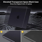 MOSISO Compatible with MacBook Pro 16 inch Case 2025 2024 2023 2022 2021 M4 M3 M2 M1 A3403 A3186 A2991 A2780 A2485, Natural Original Color Hard Case&Keyboard Cover&Screen Film&Type C,Space Black Clear